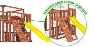 Детская площадка Савушка Куб-3 (Махагон) с подушками