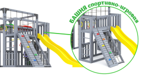 Детская площадка Савушка Куб-3 (Серый) подушками и коконом
