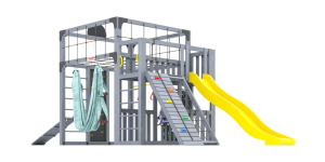 Детская площадка Савушка Куб-3 (Серый) с гамаком для йоги