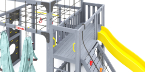 Детская площадка Савушка Куб-3 (Серый) с гамаком для йоги