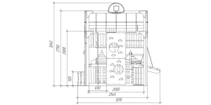 Детская площадка Савушка Куб-3 (Серый) с гамаком для йоги