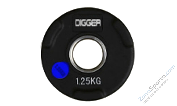 Диск олимпийский обрезиненный 3-х хватовый 1,25кг Hasttings Digger HD51C1C-1,25