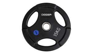 Диск олимпийский обрезиненный 3-х хватовый 15кг Hasttings Digger HD51C1C-15