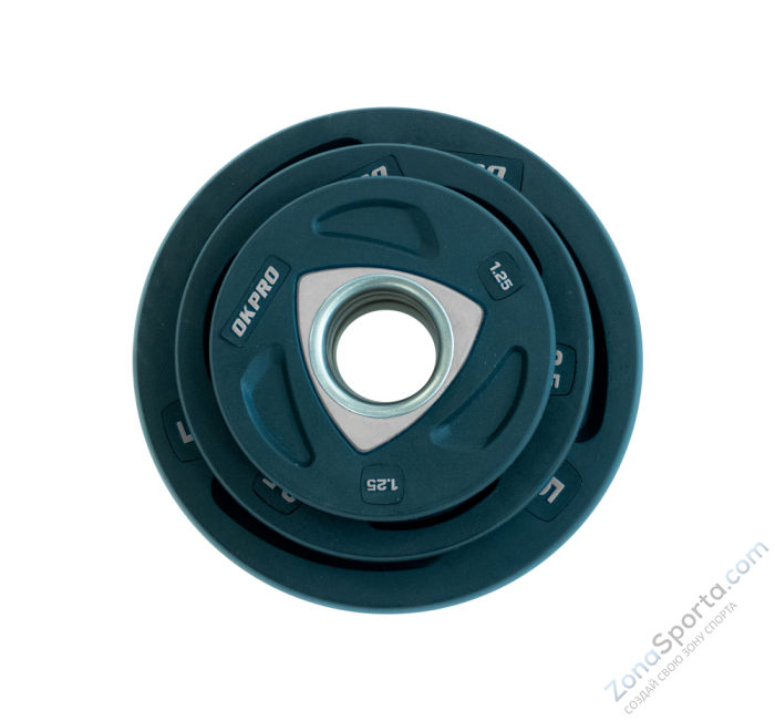 Диск олимпийский полиуретановый 15 кг OKPRO OK2037A-1500-G