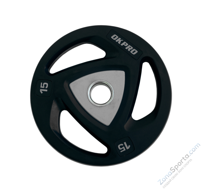 Диск олимпийский полиуретановый 15 кг OKPRO OK2037A-1500-G