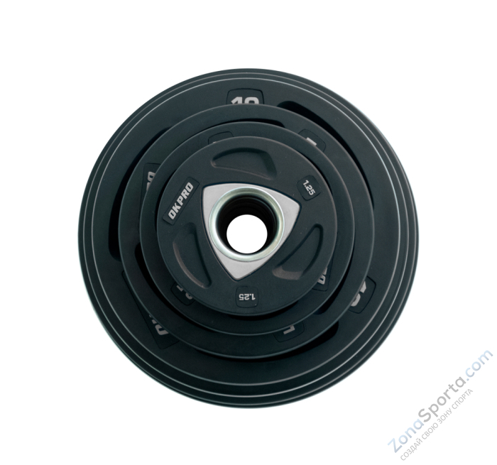 Диск олимпийский полиуретановый 2,5 кг OKPRO OK2037А-250-G