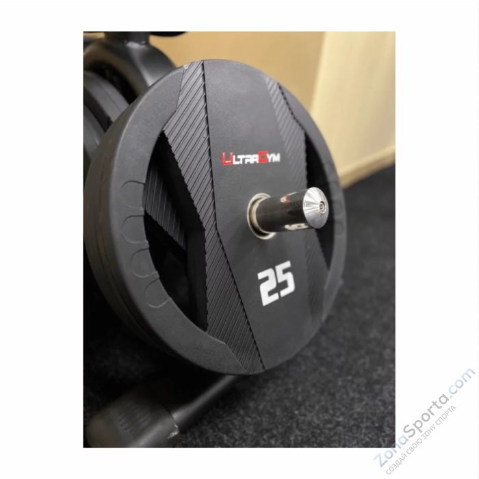 Диск полиуретановый с двумя хватами UltraGym UG2030С 25 кг 