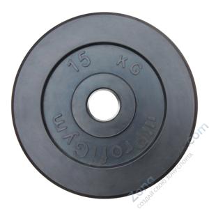 Диск Profigym ДТР-15/51 тренировочный обрезиненный 15 кг черный 51 мм (металлическая втулка)