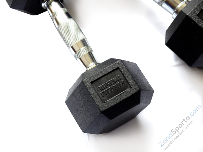 Гантель 10 кг гексагональная Original FitTools FT-HEX-10