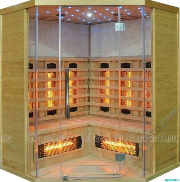 Инфракрасная кабина (сауна) SaunaMagic Glass RCS Corner Medium