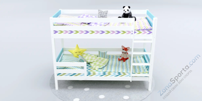 Кровать детская двухъярусная Савушка-01 80х160 голубая