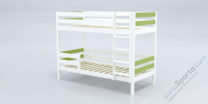 Кровать детская двухъярусная Савушка-01 80х160 зеленая