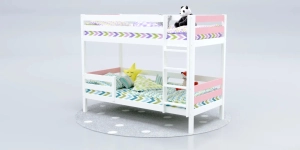 Кровать детская двухъярусная Савушка-01 90х180 розовая