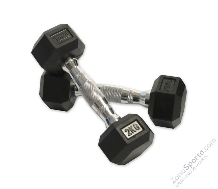 Набор гексагональных гантелей 10 пар от 1 до 10 кг Rebel RGHEX-110