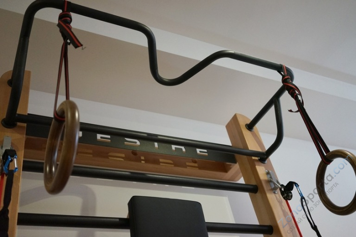 Шведская стенка с эспандерами, брусьями и скамьей Desire Eco Plus