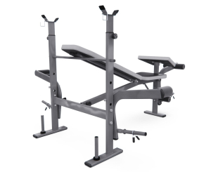 Скамья со стойками под штангу широкий хват, с партой для бицепса DFC D702 PRO