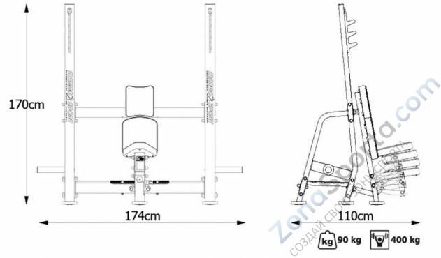 Вертикальная скамья True XFW-4400