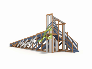 Зимняя деревянная горка IgraGrad Snow Fox 12 м с двумя скатами мод.3