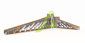 Зимняя деревянная горка IgraGrad Snow Fox 12 м с двумя скатами мод.524