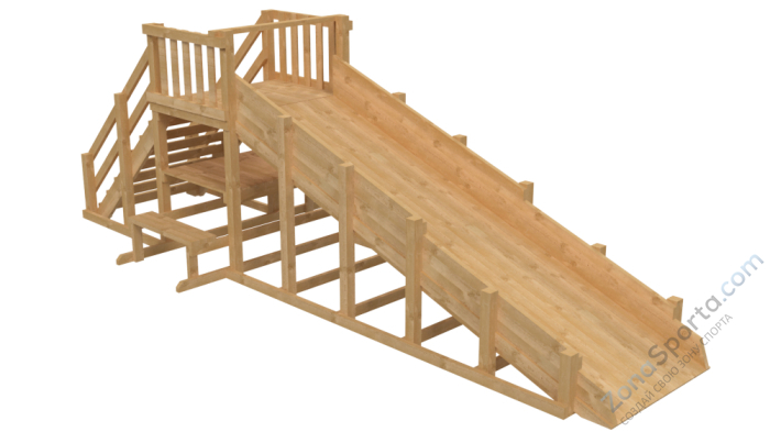 Зимняя деревянная заливная горка Ледянка 1 (без окраски)