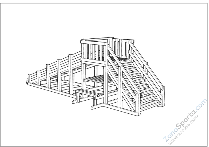 Зимняя деревянная заливная горка Ледянка 1 (масло)