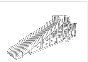Зимняя деревянная заливная горка Ледянка 2 (без окраски)
