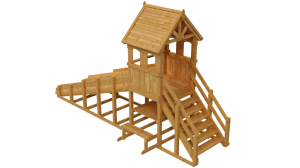 Зимняя деревянная заливная горка Теремок 1 (пропитка)