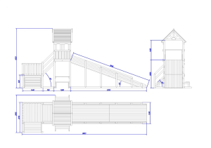 Зимняя деревянная заливная горка Теремок 2 (без окраски)