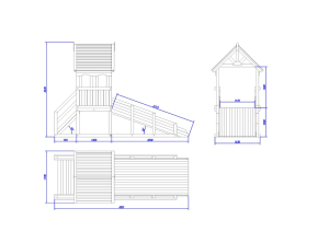 Зимняя деревянная заливная горка Теремок (масло)