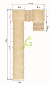 Зимняя горка IgraGrad Snow Fox скат 10 м (мод. 2) без окраски