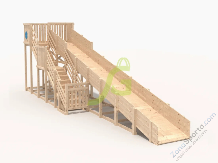 Зимняя горка IgraGrad Snow Fox скат 10 м без окраски