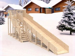 Зимняя горка IgraGrad Snow Fox скат 10 м без окраски