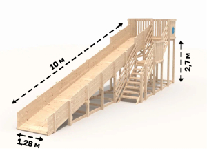 Зимняя горка IgraGrad Snow Fox скат 10 м без окраски