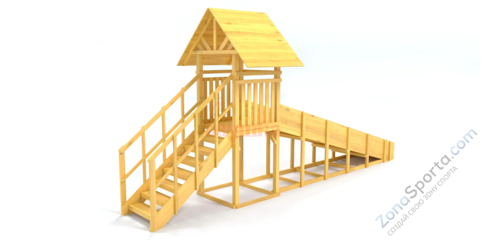 Зимняя заливная горка Савушка Зима Wood-5 скат 5 метров