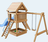 Детские деревянные площадки и игровые комплексы